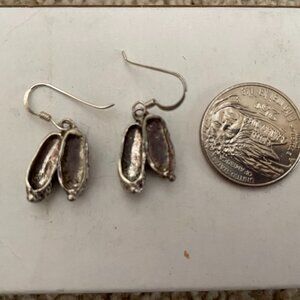 Sterling silver ballerina slippers earrings